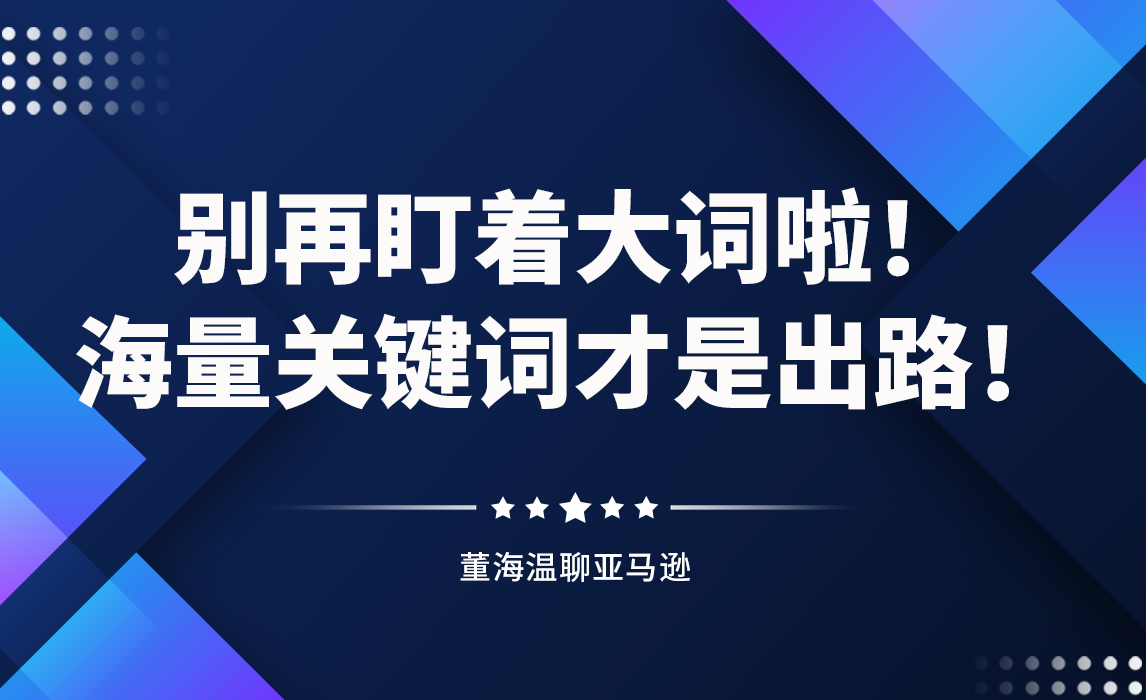 别再盯着那些大词啦，海量关键词才是做亚马逊的出路
