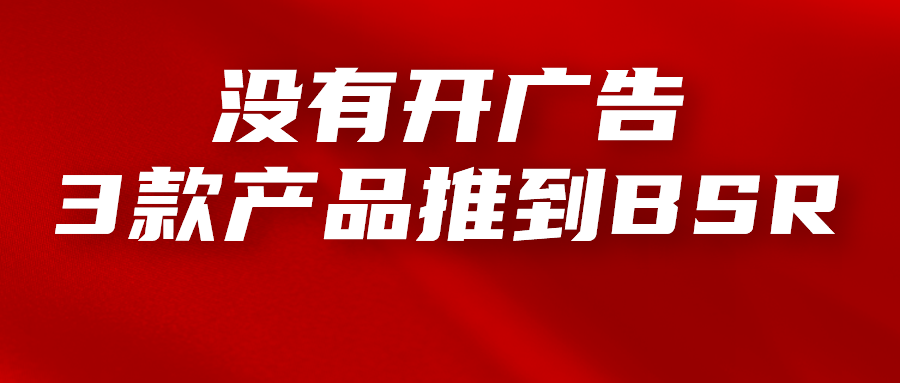 只打了3款产品，没有开广告，3款产品都推到BSR了！